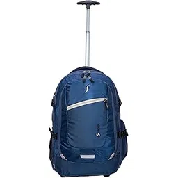 Polyester Laptop Trolley inline_skate_wheel Wheeler Soft Backpack (Navy Blue & Lt Grey Zip), 45 Liter Dimention in inch, H 20 X W 13 X D 9, Medium-image-39