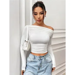 Istyle Can Off-Shoulder Crepe Crop Top-picture-27