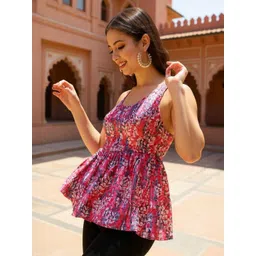 Istyle Can Women Ethnic Motifs Scoop Neck Peplum Top-picture-25