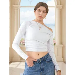 Istyle Can Women Off-Shoulder Long Sleeve Crop Top-picture-31