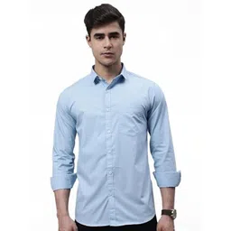ISUEL FAB Men Blue Cotton Solid Casual Shirts-picture-17