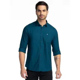 ISUEL FAB Men Teal Cotton Solid Casual Shirt-picture-34