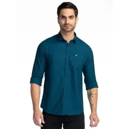 ISUEL FAB Men Teal Cotton Solid Casual Shirts-picture-27