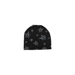 iSWEVEN Unisex Black & Grey Printed Cotton Beanie Cap-picture-29