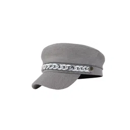 iSWEVEN Unisex Grey Cotton Ascot Cap-picture-34