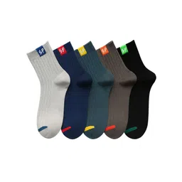 iSWEVEN Unisex Pack Of 5 Breathable Cotton Ankle Socks-picture-39