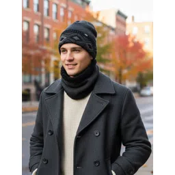 iSWEVEN Unisex Printed Woollen Beanie-picture-21