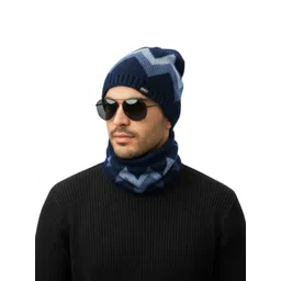 iSWEVEN Unisex Printed Woollen Beanie-picture-30