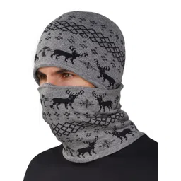 iSWEVEN Unisex Printed Woollen Beanie-picture-38