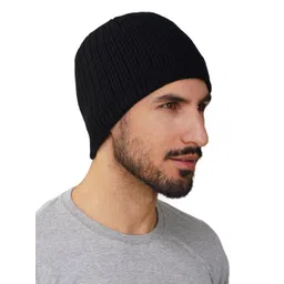 iSWEVEN Unisex Self Design Woolen Beanie Cap-picture-24