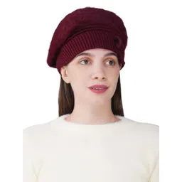 iSWEVEN Unisex Self Design Woollen Beanie-picture-11
