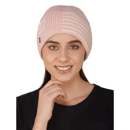 iSWEVEN Unisex Self Design Woollen Beanie-picture-24