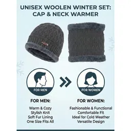 iSWEVEN Unisex Woollen Beanie image 3