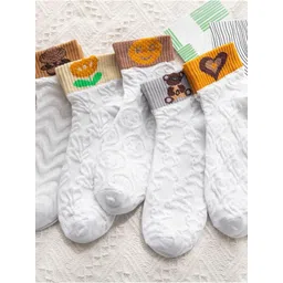 iSWEVEN Women Pack Of 5 Patterned Ankle-Length Cotton Socks-picture-12