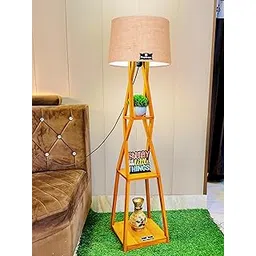 Italian Wooden Cross Design Floor Lamp with Jute Drum Shade – Includes Bulb, Wiring & E27 Holder (Pack of 1)-picture-28