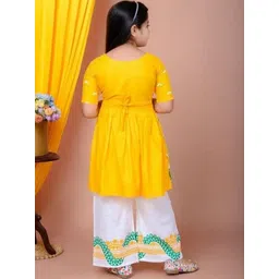 ITC FASHION Girls Floral Printed Empire Kurta with Palazzos & With Dupatta-picture-37