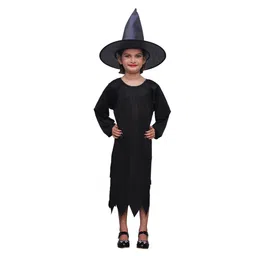 Itsmycostume Halloween Theme Full Sleeves Wicked Witch Costume Set - Black-picture-23