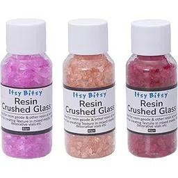 Itsy Bitsy Crushed Glass 4-6mm (80gm x 3 Bottle) - Pink, Red, Coral-picture-30