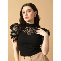 IUGA Puff Sleeves Fitted Top-picture-10