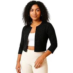 iuga Stylish Women Floral Printed Short Top with 3/4 Sleeves & Round Neck-picture-35