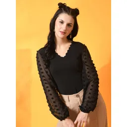 IUGA V-Neck Cuffed Sleeves Regular Top-picture-29