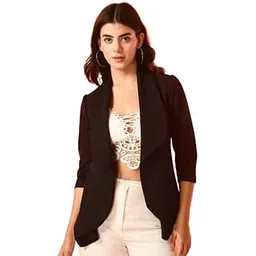 iuga Women Solid Casual Shrug Black-picture-17