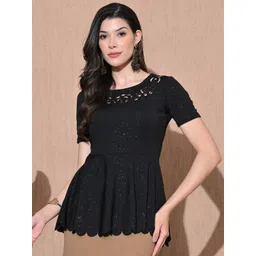 IUGA Women Sparkal Cut Out Peplum Top-picture-32