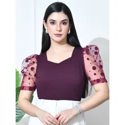 IUGA Women Sweetheart Neck Puff Sleeve Top-picture-12