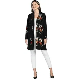 iuga Women's Polyester Printed Stylish Long Shrug with Open Front and Full Sleeves for Casual Wear (417_)-picture-40