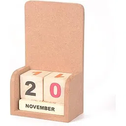 IVEI DIY MDF Perpetual Calendar Wooden Craft - MDF Mini Wooden Calendar - Plain MDF Blank Desk Calendar for Painting Wood Sheet Craft, Decoupage, Resin Art Work & Decoration (Straight)-picture-14