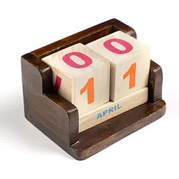 IVEI Minimal Desk Calendar - Wooden Perpetual Calendar - Mini Calendar for Office Desk Decor - Wooden Desktop Calendar Blocks for Home, School, Office - Brown-picture-13