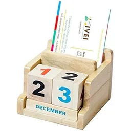 IVEI Wooden Desk Calendar with Pen/Card Holder - Lifetime Calendar - Minimal Desk Calendar & Pen Holder - Mini Desk Organizer Wooden Perpetual Calendar set for Desk Decor, Study Room, Home & Office-picture-12