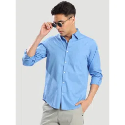 IVOC Men Classic Fit Solid Spread Collar Cotton Casual Shirt-picture-12