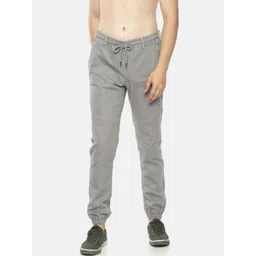 IVOC Men Grey Solid Mid-Rise Clean Look Stretchable Denim Jogger-picture-22