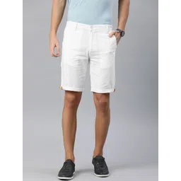 IVOC Men White Solid Slim Fit Regular Shorts-picture-20