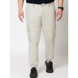 IVOC Plus Men Plus Size Regular Fit Pure Cotton Mid-Rise Cargos Trousers-picture-30