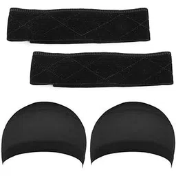 ivyrise Wig Grip Headbands For Women Edge Saver Wig Headband Wig Bands No Slip Velvet Wig Grip Elastic Stretched 2 Pieces Wig Head Bands With 2 Pieces Wig Caps Hair Wig Nets Stretch Mesh-picture-41