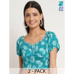 IX IMPRESSION Floral Print Blouson Crop Top-picture-23