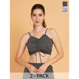 IX IMPRESSION Pack of 2 Floral Print Blouson Crop Top-picture-15