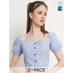 IX IMPRESSION Women Pack of 2 Floral Printed Blouson Crop Top-picture-13