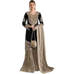 iyalafab Women's Georgette Semi Stitched (SF271217 Grey Free Size)-picture-28