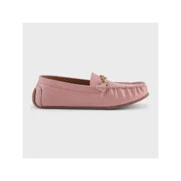 IYKYK by Nykaa Fashion Blush Pink Round Toe Metal Trim Loafer Flats-picture-13