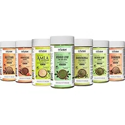 IYUSH Herbal Ayurveda Amla Reetha Shikakai Bhringraj Hibiscus Indigo and Henna Powder - (pack of 7, Total 700gm) 100gm each-picture-12