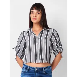 Izel Grey Regular Fit Stripes Casual Shirt-picture-32