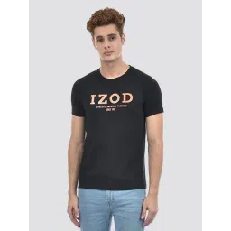 IZOD Black Slim Fit Logo Printed T-Shirt-picture-12