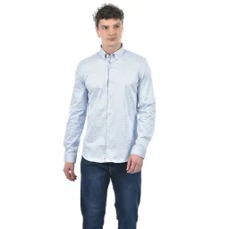 Izod Blue Slim Fit Abstract Print Shirt-picture-17