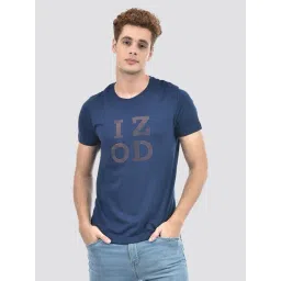 IZOD Blue Slim Fit Logo Printed T-Shirt-picture-22