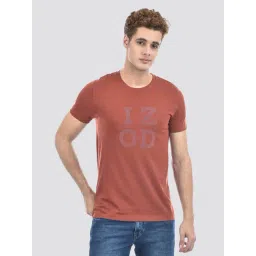 IZOD Brown Slim Fit Logo Printed T-Shirt-picture-47