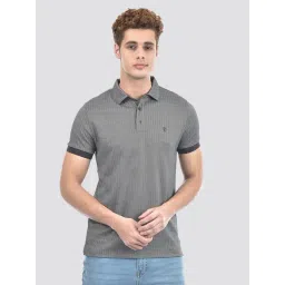 IZOD Grey Slim Fit Self Pattern Polo T-Shirt-picture-43