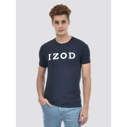 IZOD Navy Slim Fit Logo Printed T-Shirt-picture-15